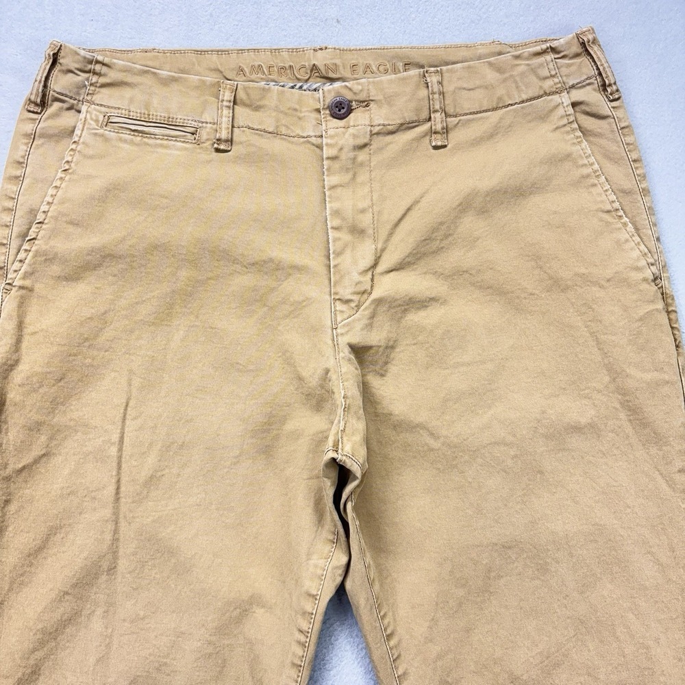 American Eagle Pants Men 36x31 TAG-36x32 Original Straight Flex Beige Workwear - Picture 2 of 13